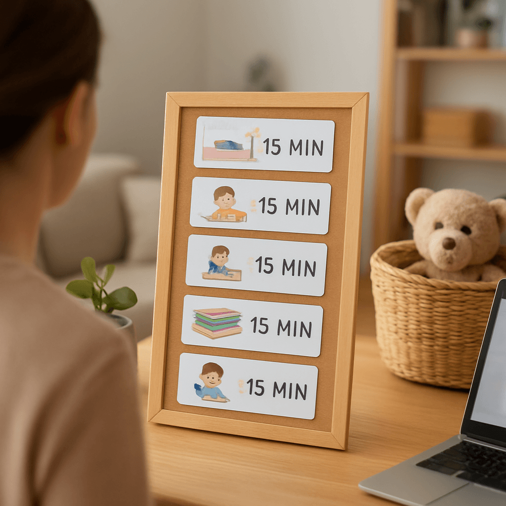 Tableau de routines familiales : 15 minutes par jour